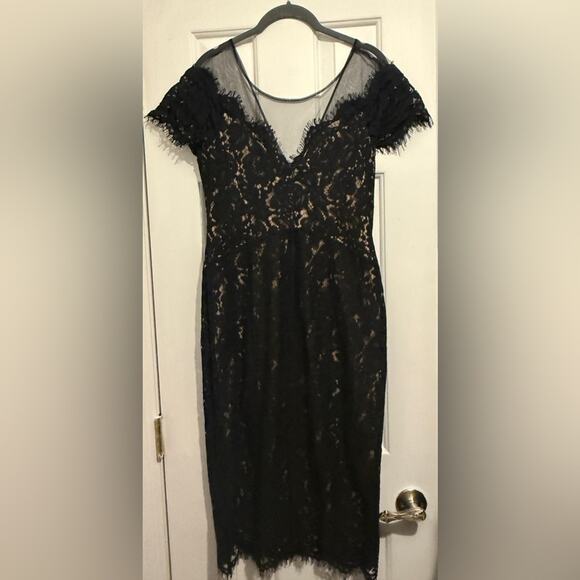 ♠️ Cocktail Dress : Rene Ruiz Collection Black Lace Size 6 Party Luxury Designer - Picture 4 of 4